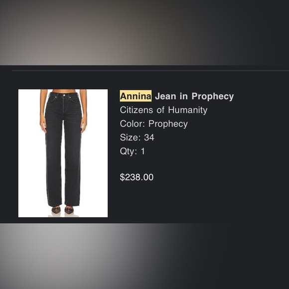 NWT Citizens of Humanity Black Jeans size 34 - Picture 2 of 6